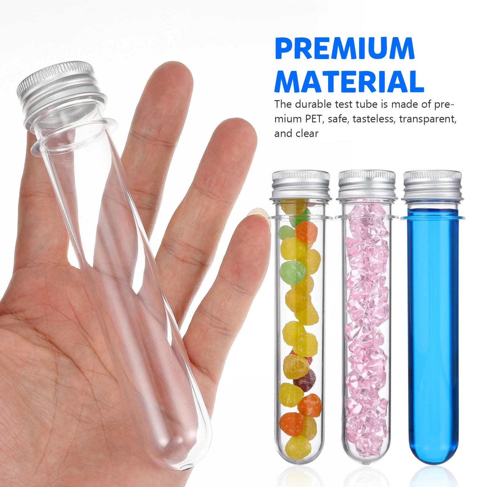 

1Set Pet Plastic Storage Tubes Transparent Sample Tubes Screw Cap Aluminum Sealing for Beads Diamond Dots Sequins with Cleaning