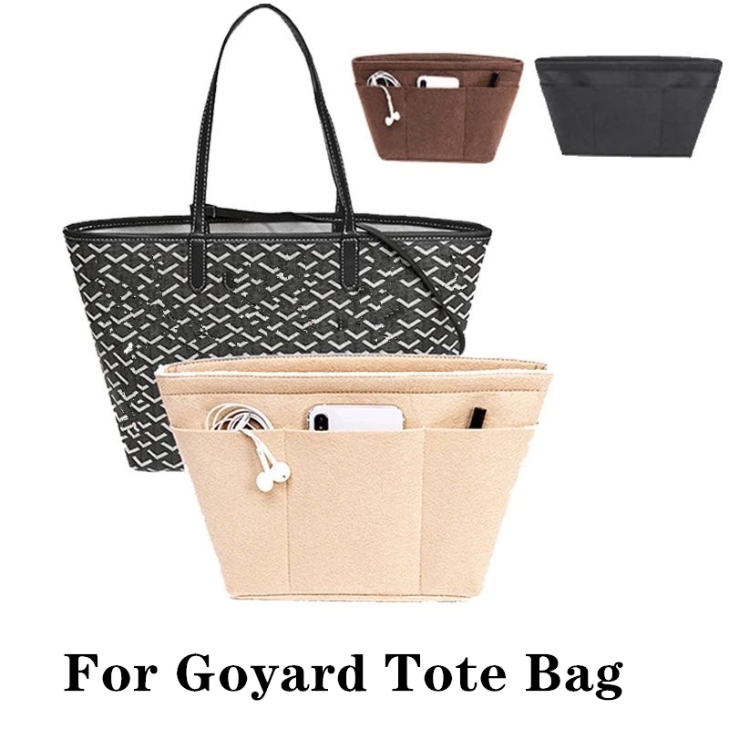 Felt Bag Organizer Inner Lining Dividers Pocket For Goyard Tote Handbag Insert Tank  Accessory Small Portable Makeup Bag