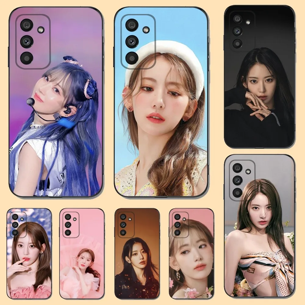 Kpop Miyawaki Sakura Phone Case For Samsung S23,22,21FE 20,10lite 9,8,5plus 6,7edge Note20,20ultra Black Silicone