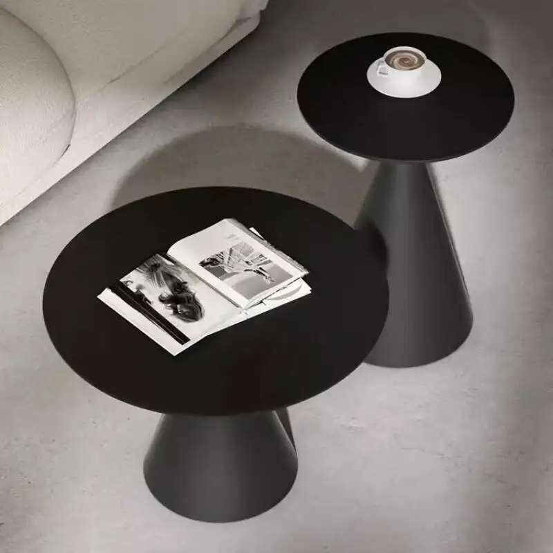 الشاي الأسود الجانب طاولات غرفة القهوة المعيشة الفاخرة طاولات القهوة المستديرة الحديثة طاولة صغيرة Basse صب صالون أثاث المنزل YY50CT #3