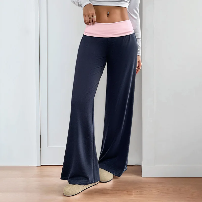 Pantalon taille basse à jambes larges pour femmes, grande taille 1XL-5XL, pantalon Long de sport décontracté, nouvelle collection