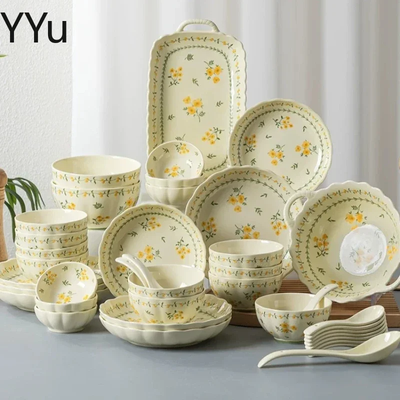 Modern Aesthetic Dinner Set Plates Full Set Design Italian Elegant Dinner Set Ceramic Designer Bajilla Ceramica Dinnerware