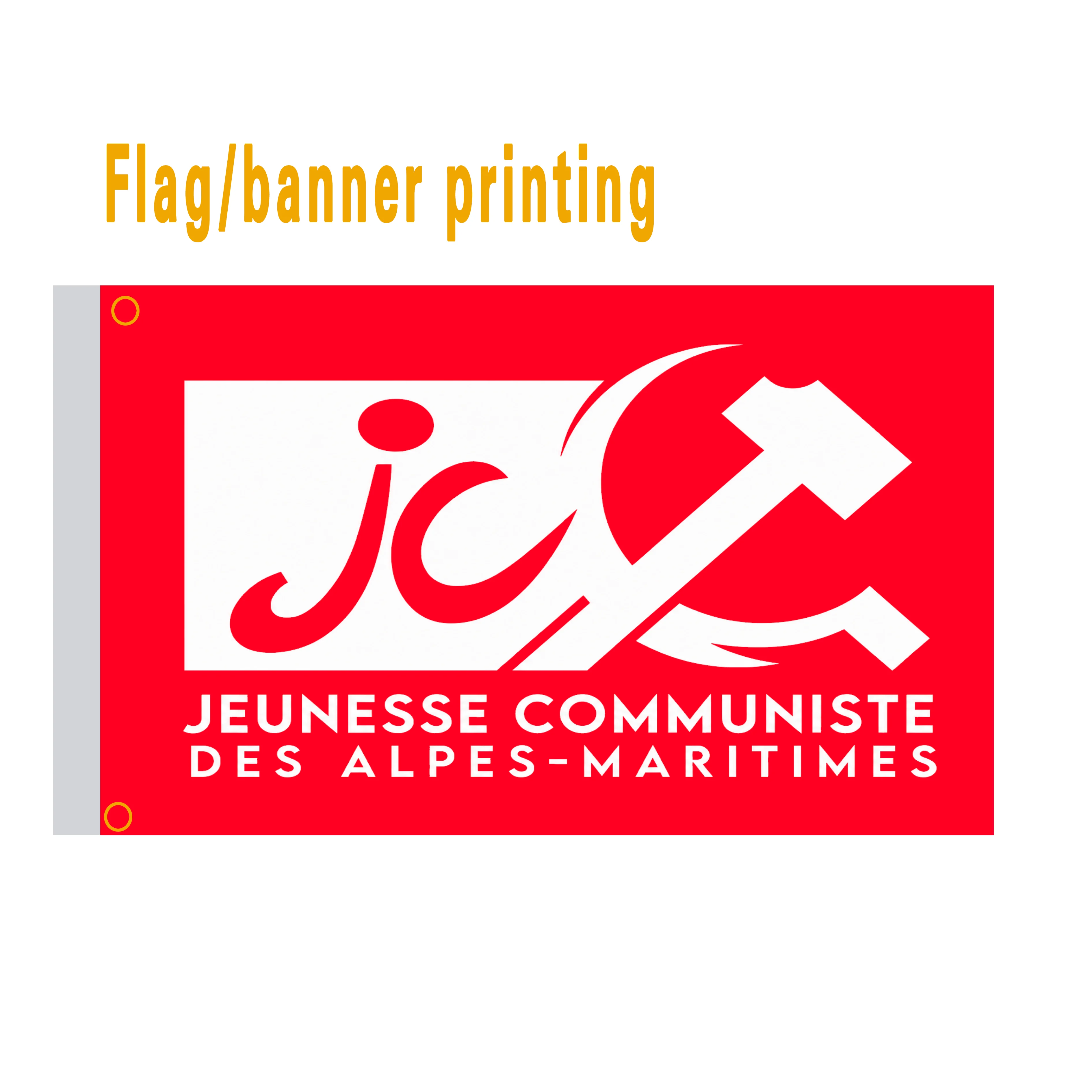 France Alpes Maritimes Communist Youth Organization Digital Print Banner Movement Flag Digital Printing Political Theme