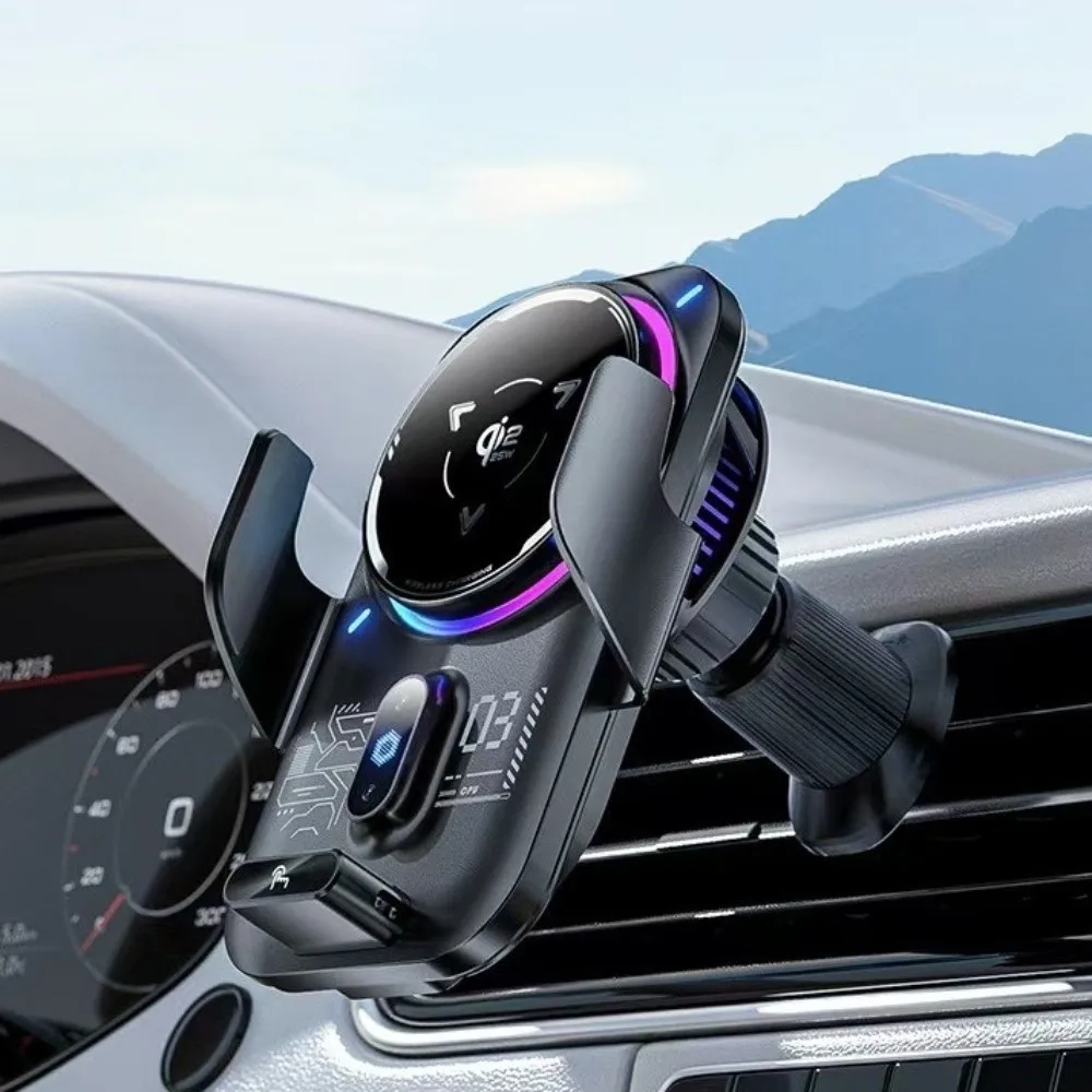 Magnetic Wireless Car Charger Fast Charging Automatic Cooling Car Phone Mount Charger 15W/25W Semiconductor Cooling