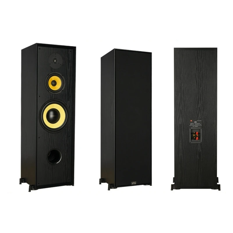 AJ-1003 10-Inch 3-Way Passive Floor Standing Speakers, Q2R Tweeter + K6.5 Mid + SK10 Woofer, 300W Hi-Fi Front Tower