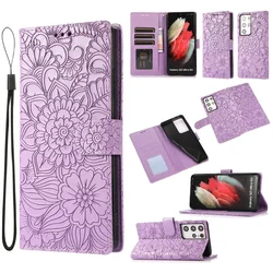 Leather Phone Case for Samsung Galaxy S23 FE S24 S25 S26 Ultra S22 Plus A14 A34 A54 A15 A35 A55 Wallet with Card Holder Cover