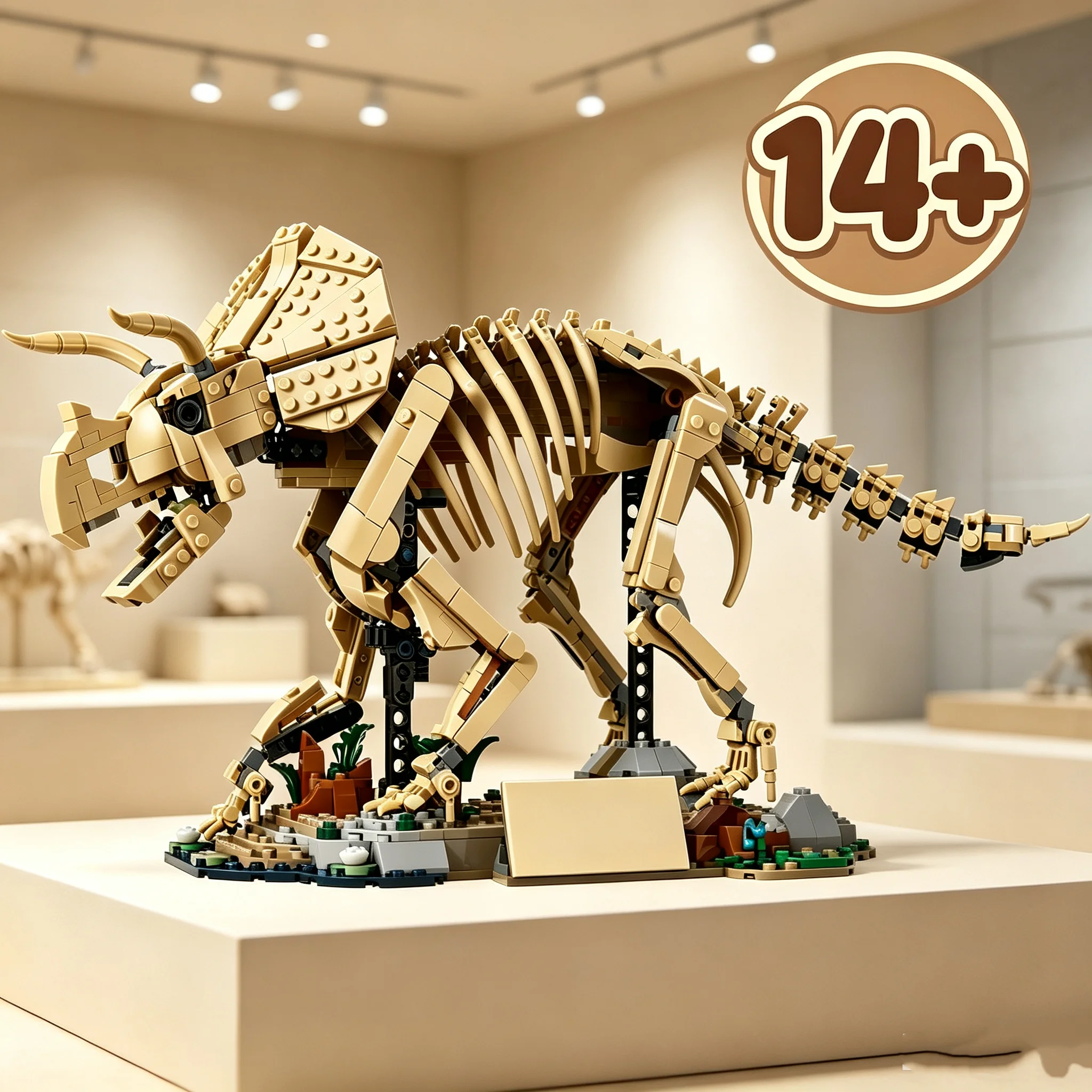 In Stock 1154pcs World Dinosaur Model Triceratops Building Blocks Assembled Model Presents for Collectors