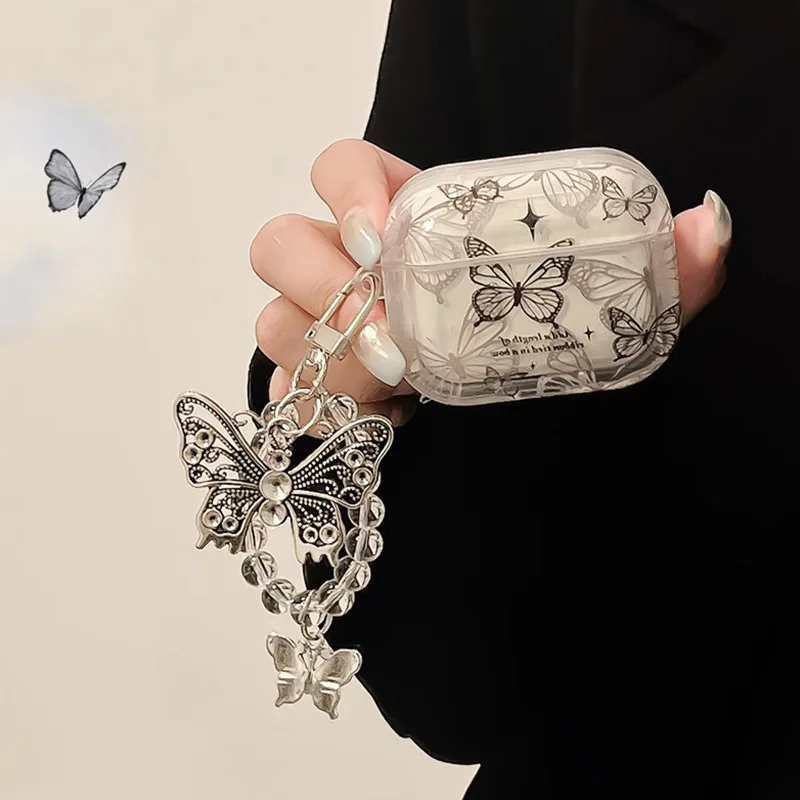 

Elegant Butterfly Design AirPods Pro2 Case Wireless Bluetooth Earphone Protective Accessory