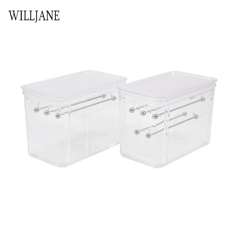 Stainless Steel Rondelles Spacer Bar Acrylic Sealed Storage Box Pandora Bead Organizer Carrying Case Bracelet Charms Holder Rack