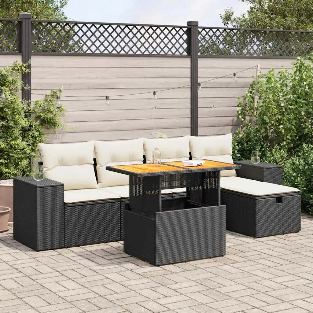 

Luxury Garden Sofa Set Black Beige Cream White Outdoor Seating Furniture Stylish Cushion Comfortable Modern Decor