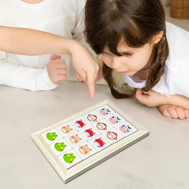 Jeux de logique en bois pour enfants d'âge alth, casse-tête, jouets éducatifs, blocs de diapositives assortis