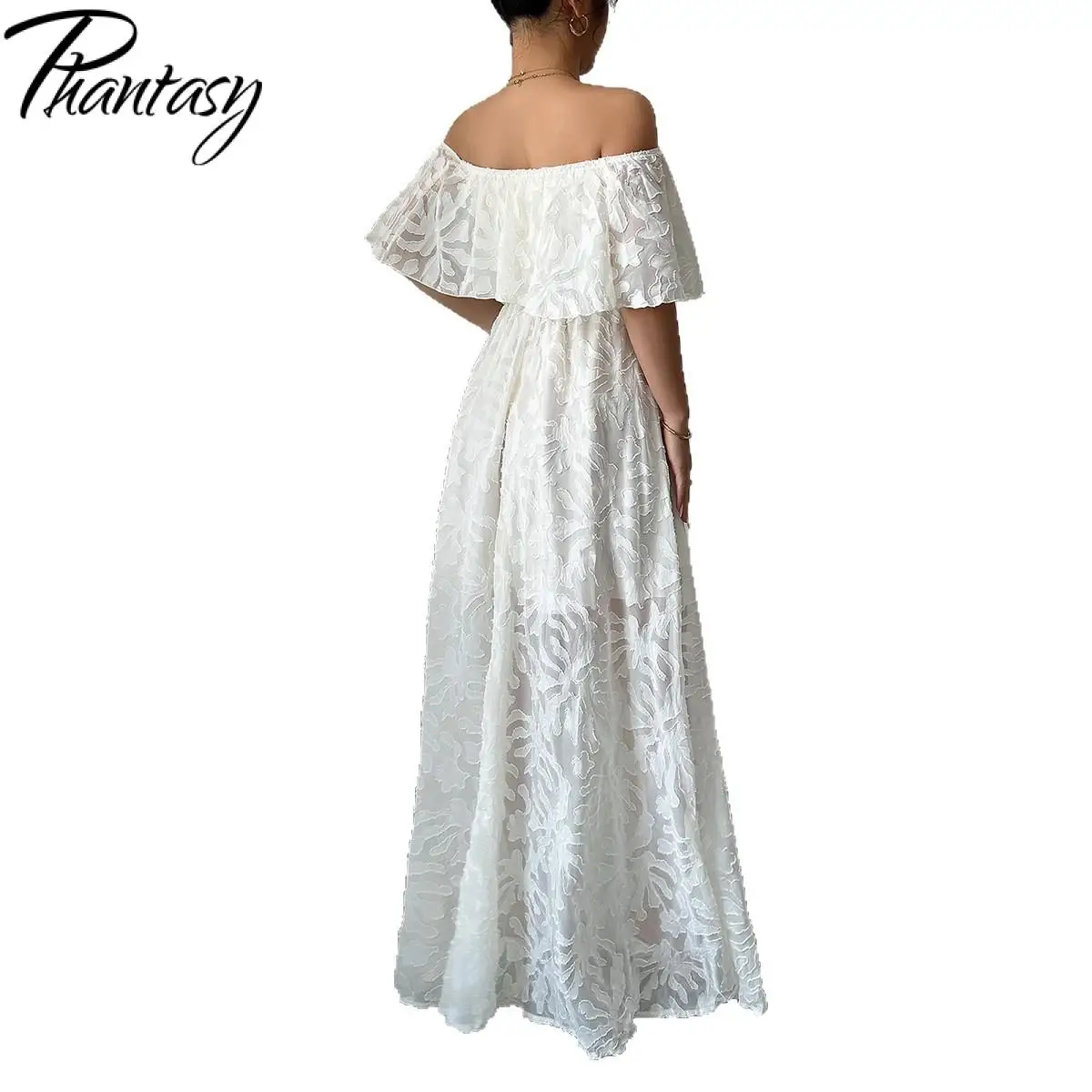 womens white maxi dress Berlook Linen Criss-Cross Back Maxi Dress main image 1