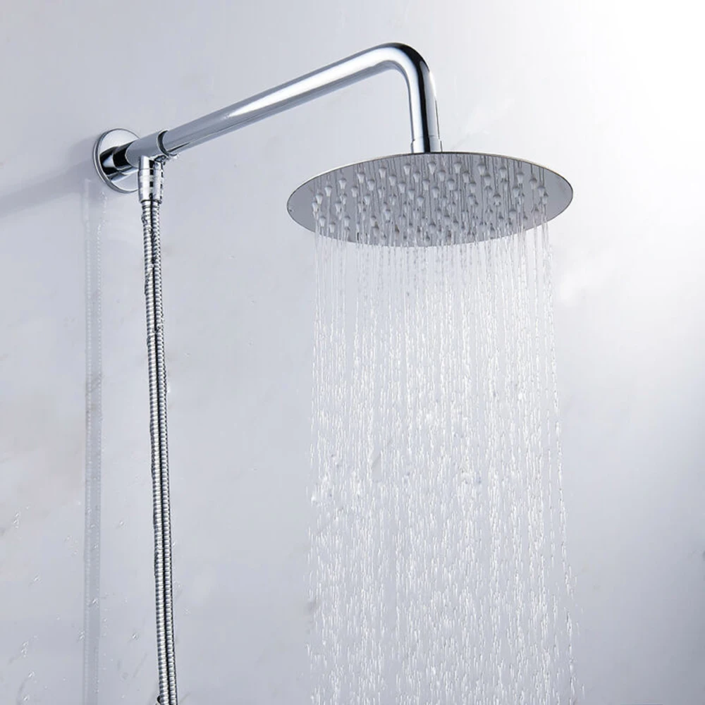 8 Inch Large Round/Square Shower Head Overhead Rainfall Shower Head Chrome Stainless Steel Shower Heads Head Rain Bathroom Acces