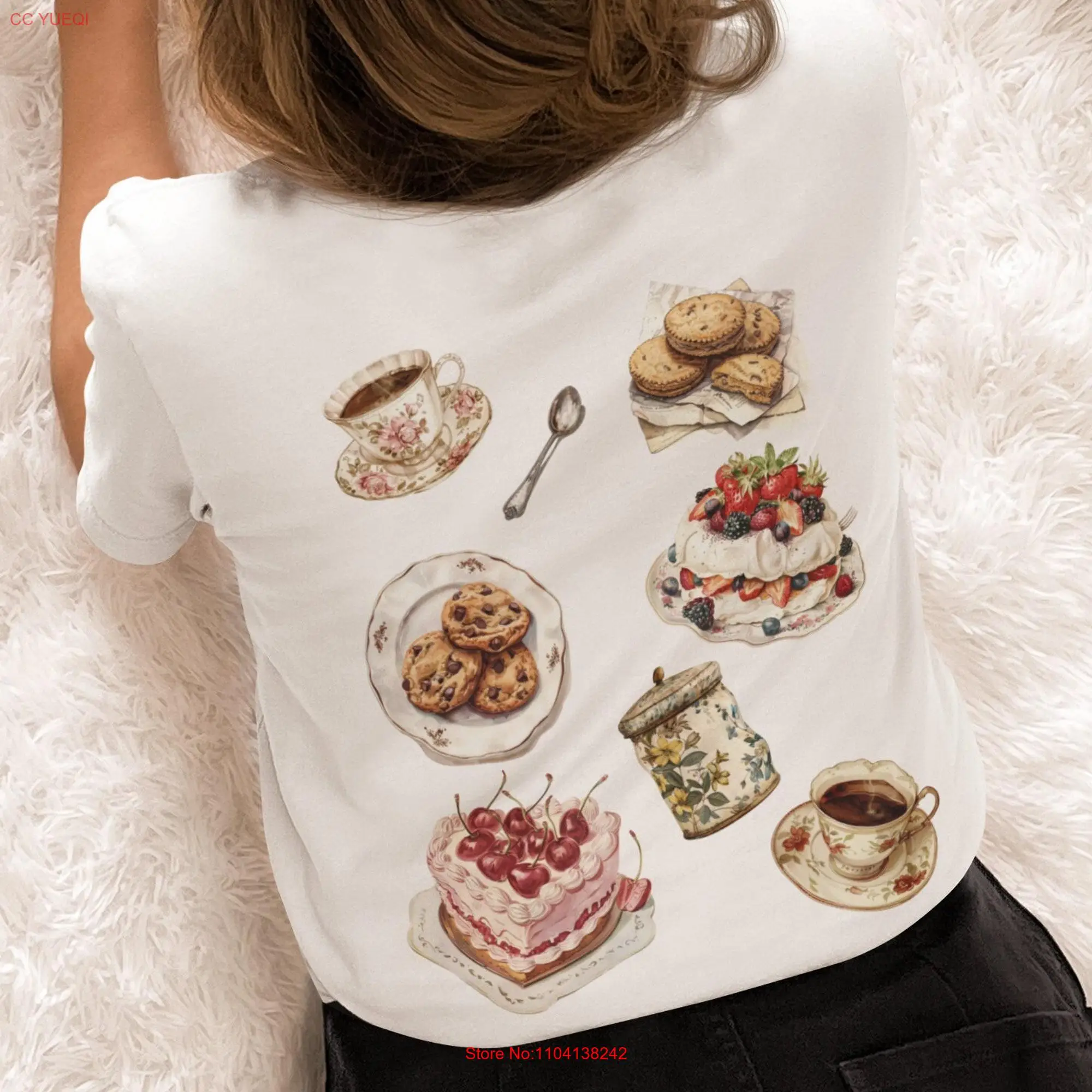 Five o'clock tea T shirt back print ceremony brunch afternoon cake the crown royal gift for her vintage