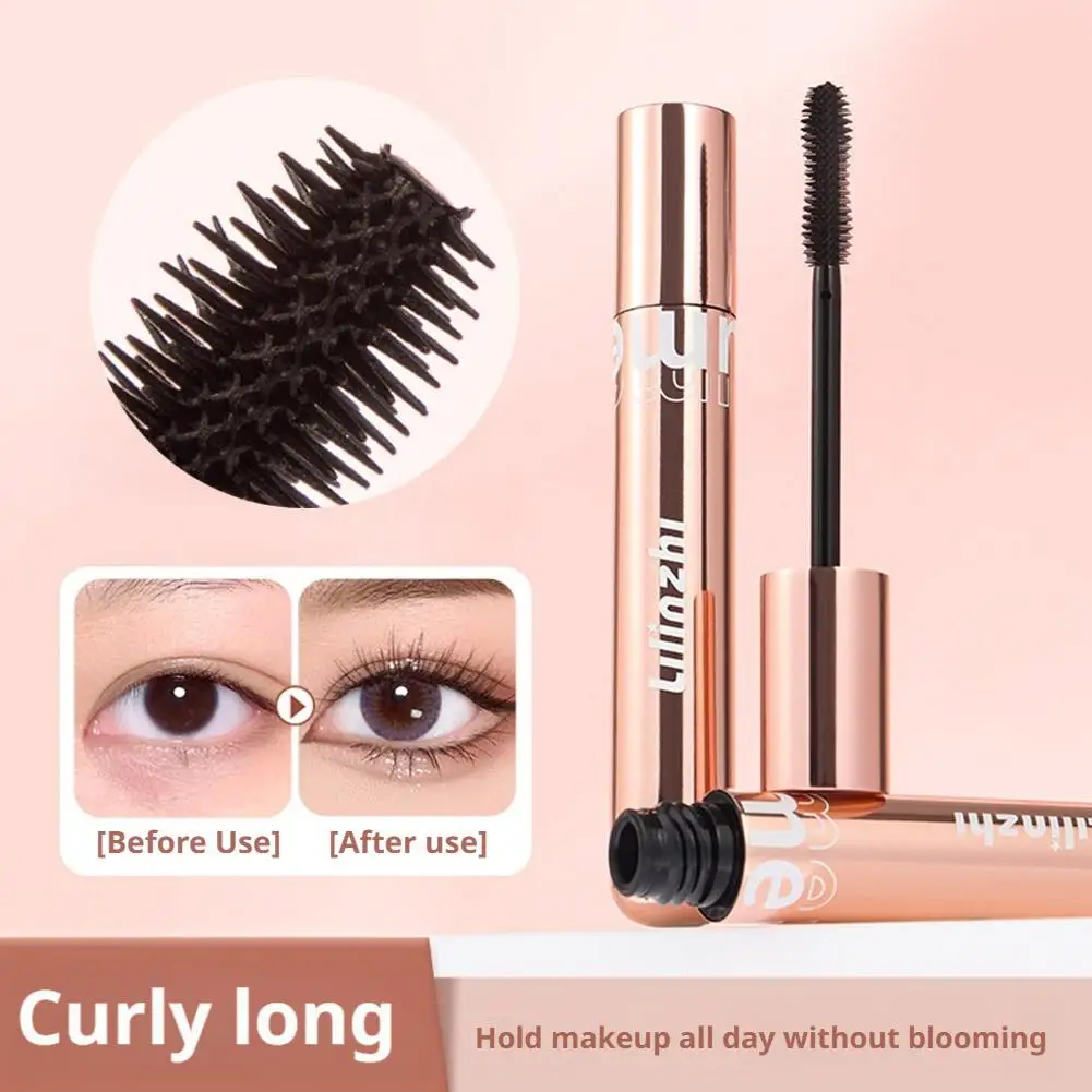 Máscara de pestañas de fibra, súper volumen, rizada, resistente al agua, alargamiento de pestañas, máscara de ojos, extensión de maquillaje G3S5