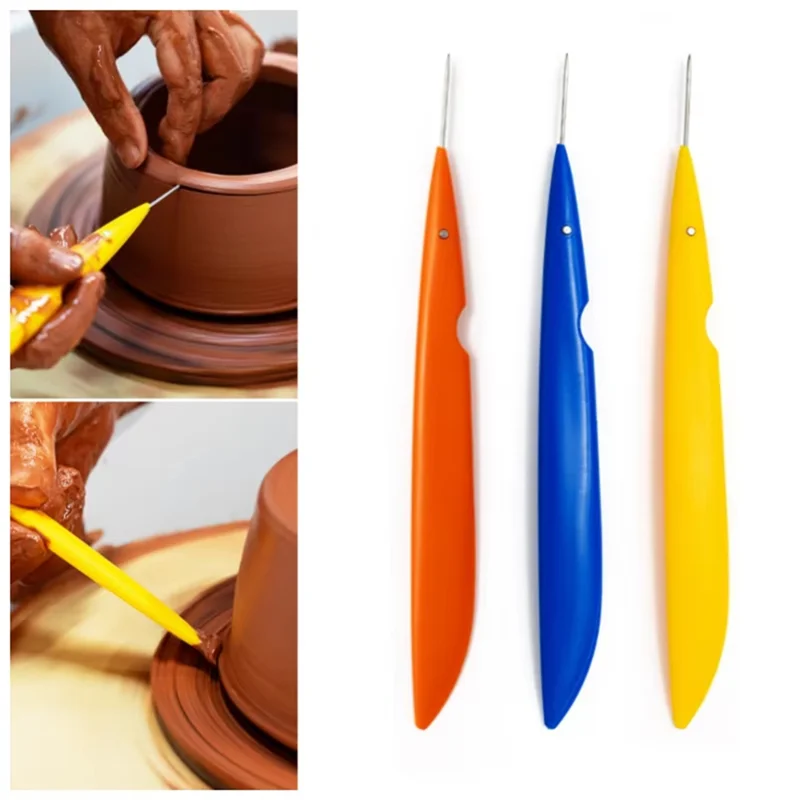 DIY Ceramics Multi-Functional Foldable Pottery Needle Steel Tool For Clay Sculpting Carving Cutting Throwing Modeling