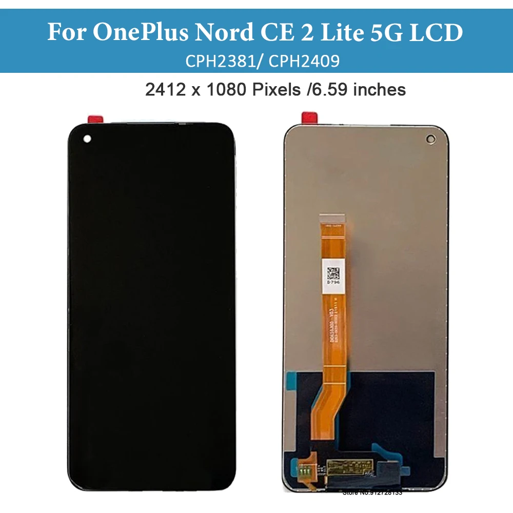 Original For OnePlus Nord CE 2 Lite 5G LCD Display CPH2381 CPH2409 Touch Screen Digitizer Assembly For OnePlus Nord CE2 Lite LCD