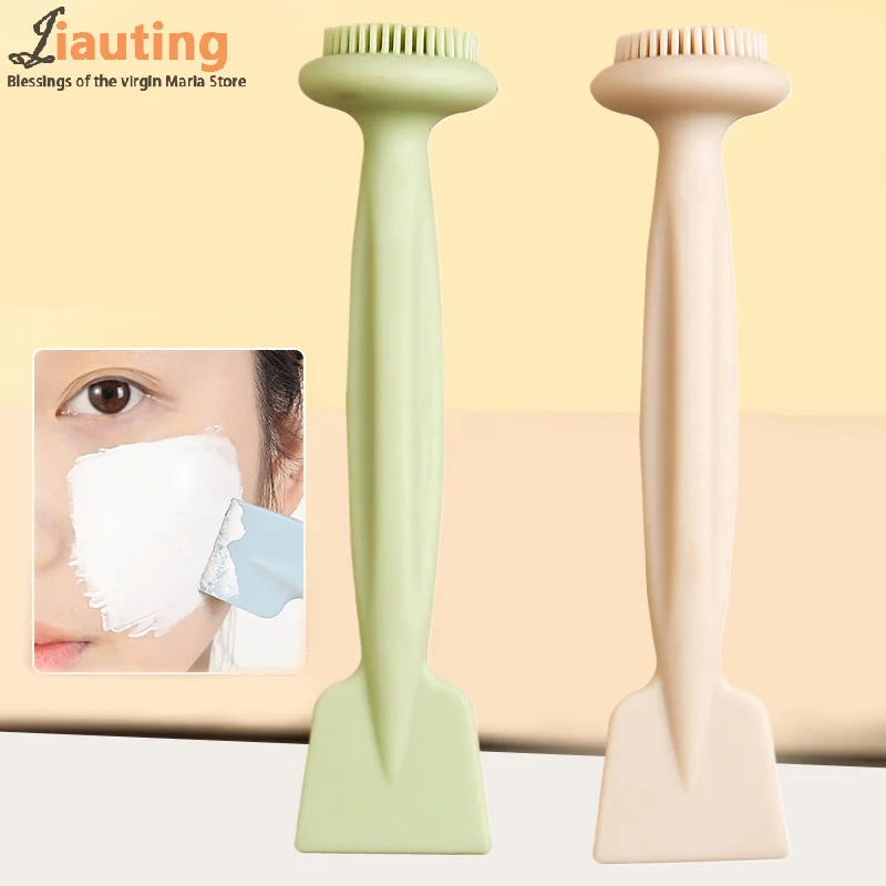 Double-Headed Silicone Mask Brush Face Washing Brush Mud Mask Special Scraper Applicator Facial Cleansing Brush Cleansing Tool