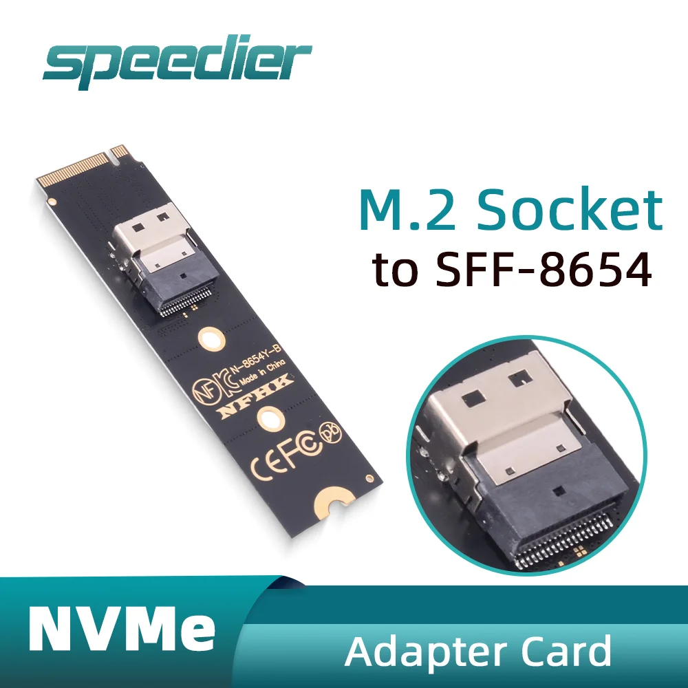 P5801X EDSFF E1. Карта адаптера расширения S Thick SSD к NVMe M.2, SFF-8654 U2 0,5 м для интерфейса SSD NVMe M.2