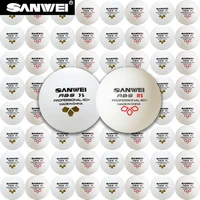 SANWEI 3 estrellas 40+ pelotas de tenis de mesa con costura ABS nuevo Material pelota de Ping Pong profesional para entrenamiento tenis de mesa competitivos