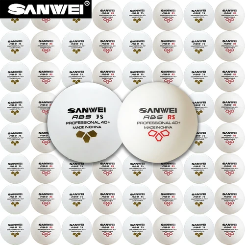 Imagen 1 del producto SANWEI 3 estrellas 40+ pelotas de tenis de mesa con costura ABS nuevo Material pelota de Ping Pong profesional para entrenamiento tenis de mesa competitivos