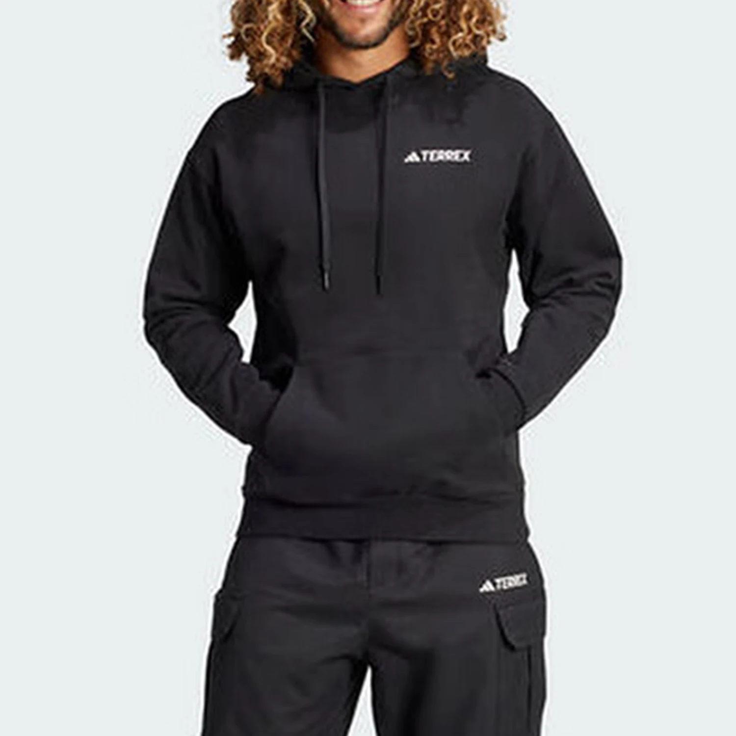 Adidas genuine letter pattern hooded long sleeved sweatshirt men's hooded sweatshirt IZ0368