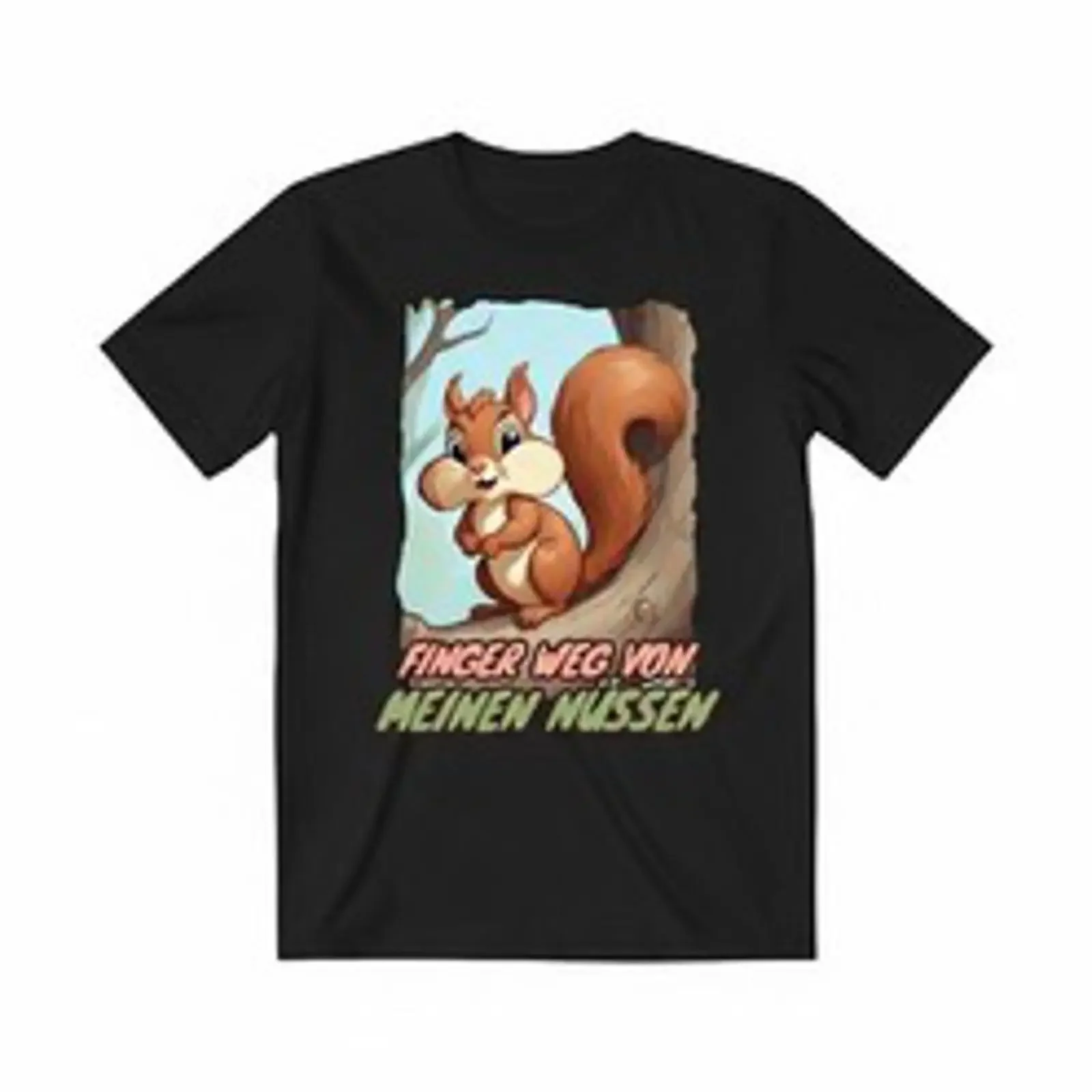 Herren T Shirt Eichhörnchen Finger weg von meinen Nüssen Spruch Lustig Geschenk vintage Washed Top For Everyday Wear homme