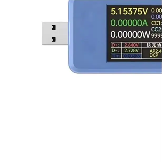 1.77" TFT Color Digital Voltmeter Ammeter Power Meter 4-24V 6.5A 156W, USB Tester with PD/QC/SCP Fast Charge Protocol Detector