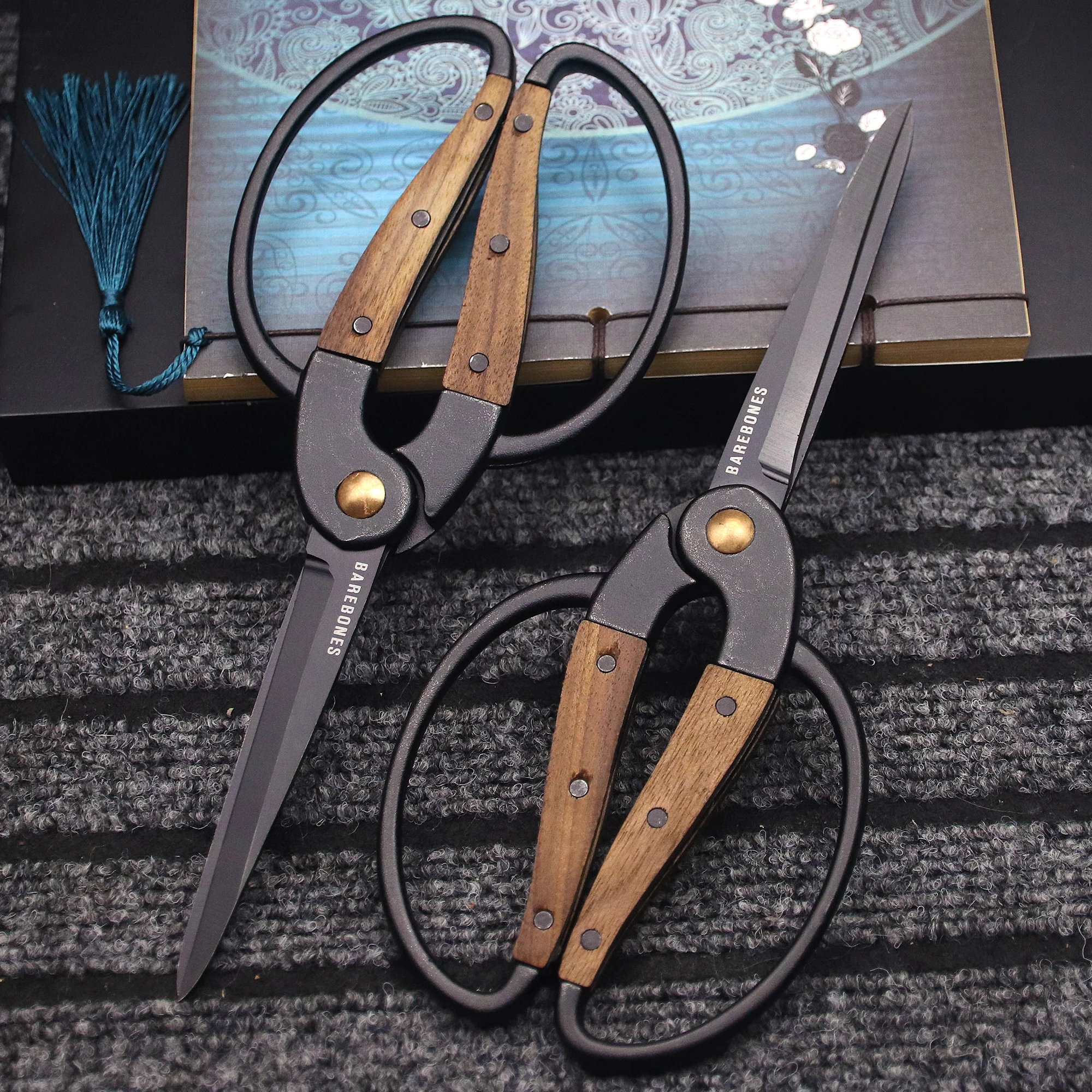 BAREBONES-Multi-purpose Hand-Made High Steel EDC Scissors, DIY Craft Scissors, Tailor Scissors, desembalagem expressa