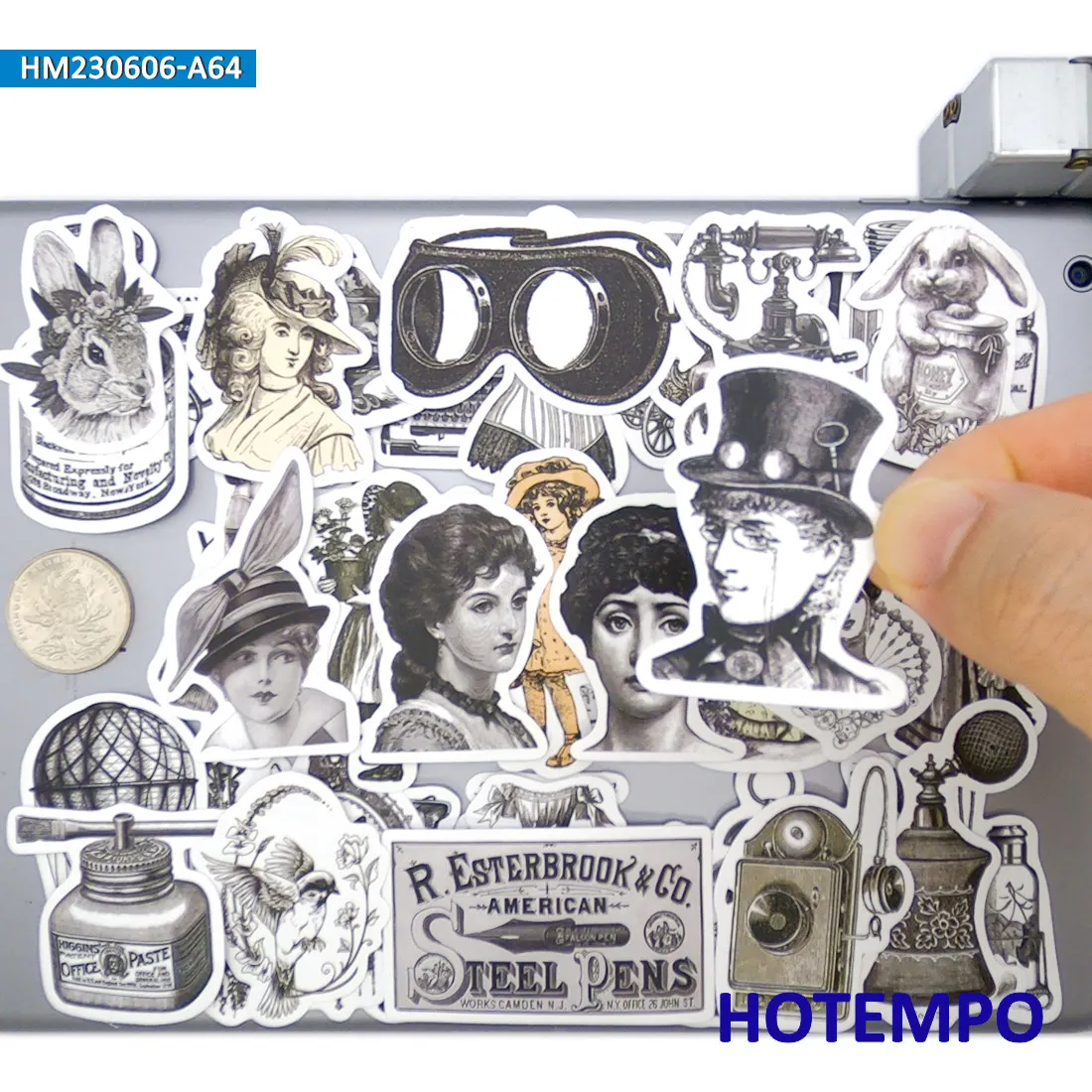 20/30/60Pieces, Retro Mixed Stickers Set, Nostalgic Fashion Objects, for Laptop Car Phone Scrapbook Luggage, Funny Sticker Pack
