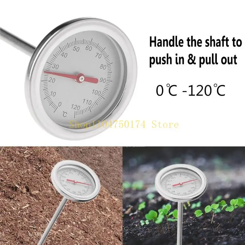 Compost Soil Thermometer 20 Inch 50 for cm Measuring Probe Detector for Ground Garden Backyard Soil 0℃-120℃ Lightweight top