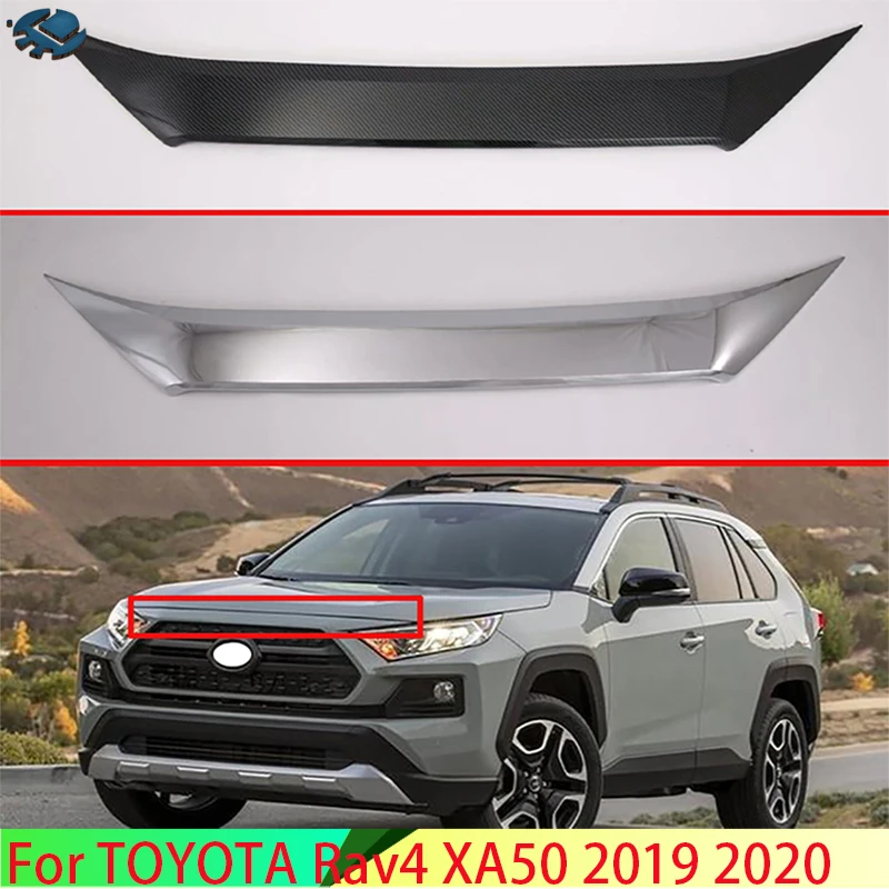 

For TOYOTA Rav4 Hybrid XA50 2019-2024 Front Hood Bonnet Grill Grille Bumper Lip Mesh Trim Cover Molding Car Styling Kit Sticker