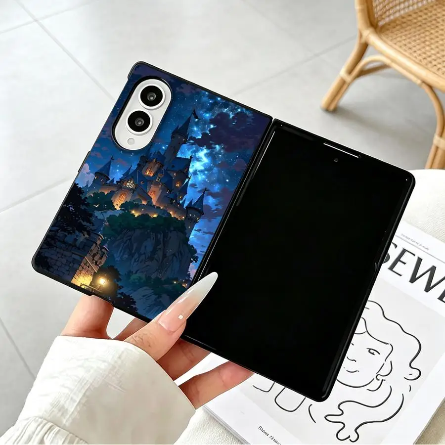 Luxury Phone Cover Case for Samsung Galaxy ZFold8 ZFold Wide Z Fold8 Wide Z Fold 8 Night Castle Pattern