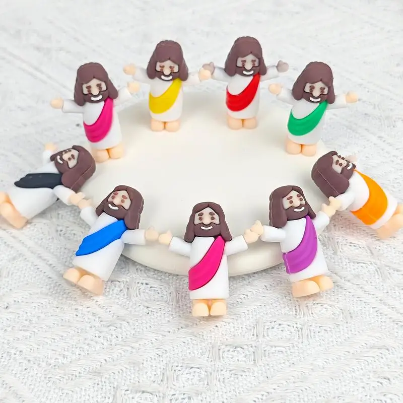 Мини-статуя Иисуса, пасхальное украшение, религиозная фигурка Иисуса, спаситель, крошечная кукла Иисуса, украшение для домашнего рабочего стола, пасхальные принадлежности