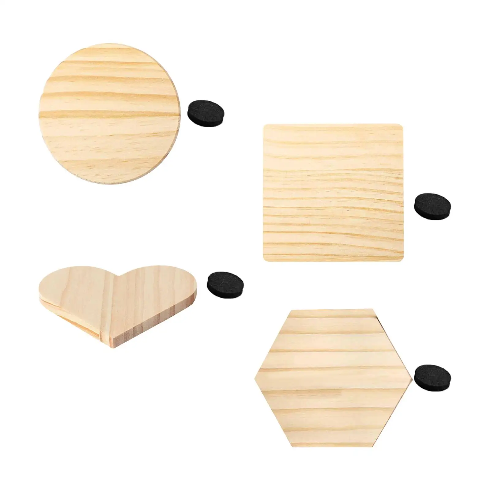 8 قطعة الوقايات الخشبية غير المكتملة متعددة الاستخدامات القواطع الخشبية حماية الطاولة مع منصات عدم الانزلاق الوقايات الخشبية الفارغة للنقش #2