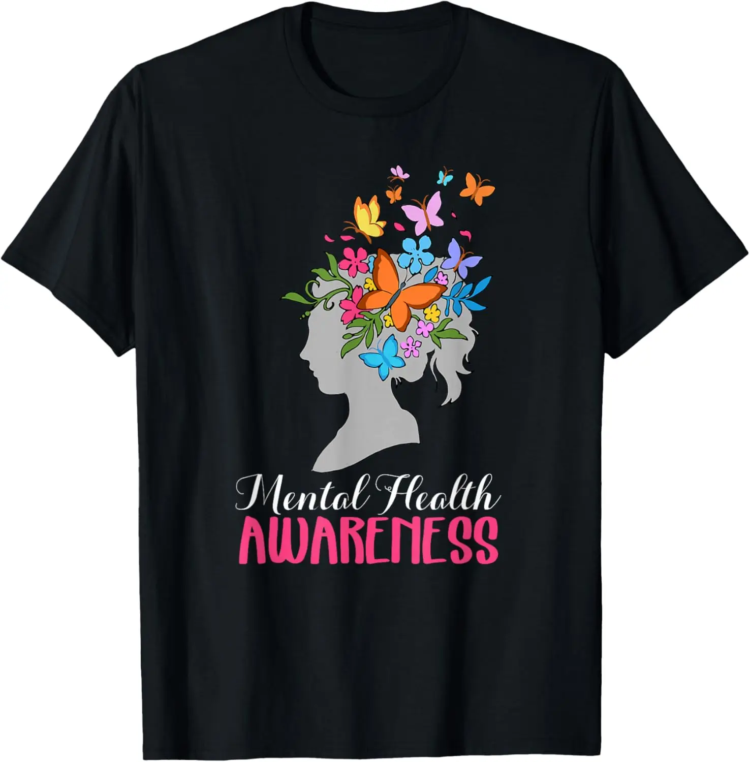 Mental Health Awareness Shirt T-Shirt 100% Cotton Trendy Y2K Short-Sleeve Tee – Soft, Quick-Drying, & Moisture-Wicking; Ideal for Sports or Casual Wear; Great Gift for Christmas or Halloween.