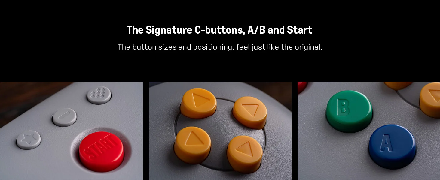 8BitDo N64 2,4G Kabelloser Gaming-Controller Gamepad mit Adapter für Original N64 Konsole, Analog 3D, und Windows – Detail 3