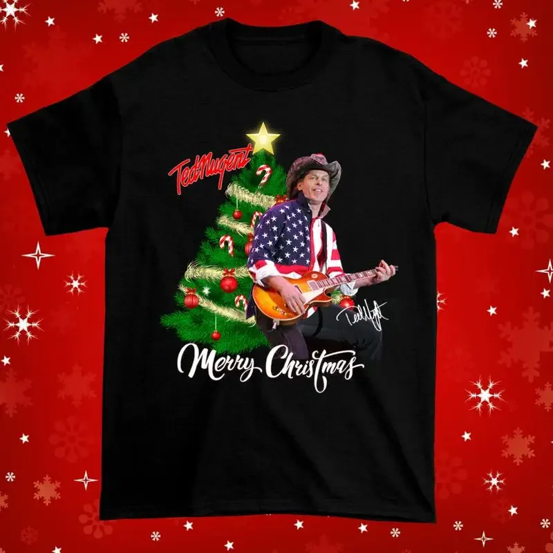 Merry Christmas Ted Nugent Fan  Black T Shirt AL170