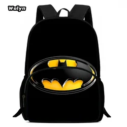 Cartoon School Backpack,Cartoon Bat- Prints School Backpack for Boys Girls,Large Capacity Kids Backpack for Grade 1-4