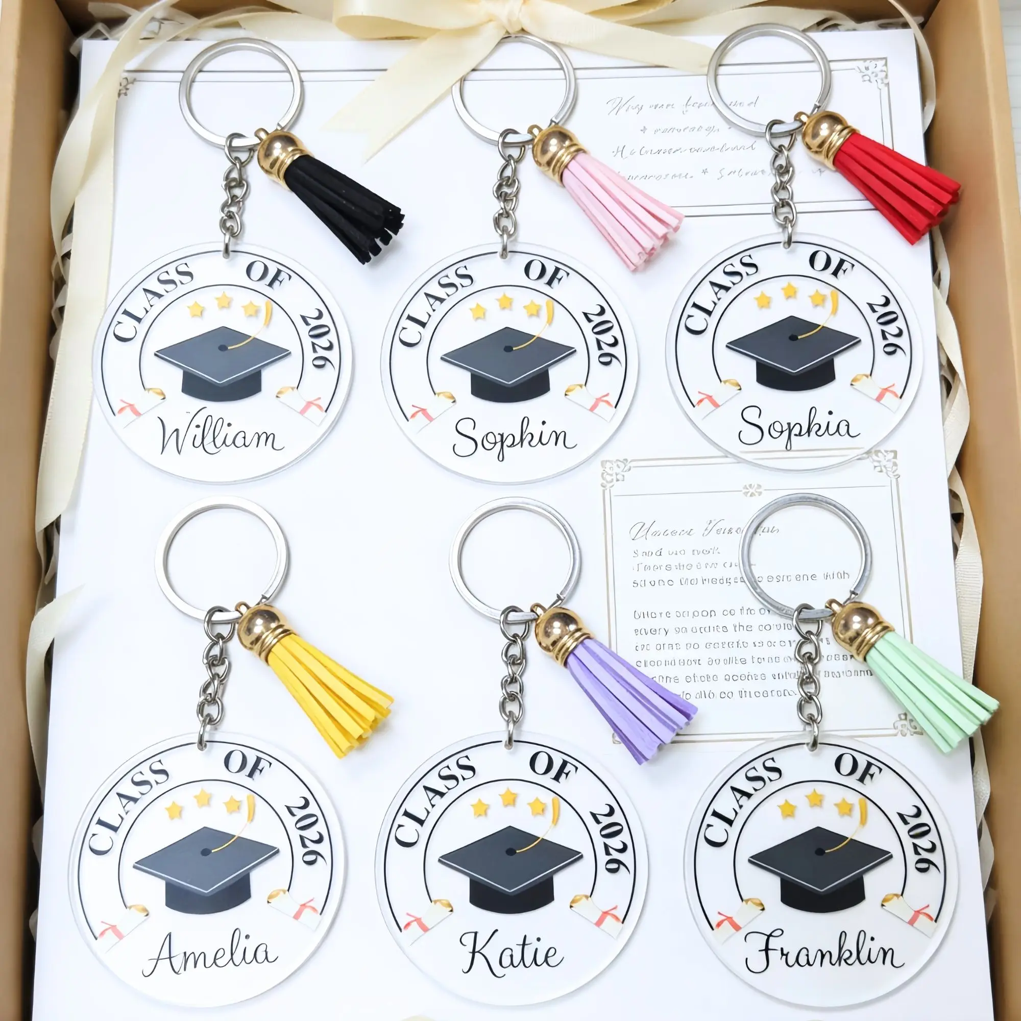 Custom Name Keychain, Graduation Gift