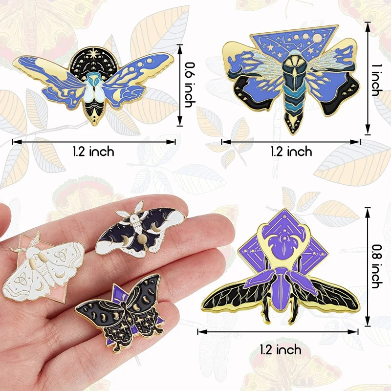 6 Pcs Butterfly Pins Enamel Pin Set Lapel Pins Brooches Luminous Cute Fireflies Backpack And Jackets Pins For Women