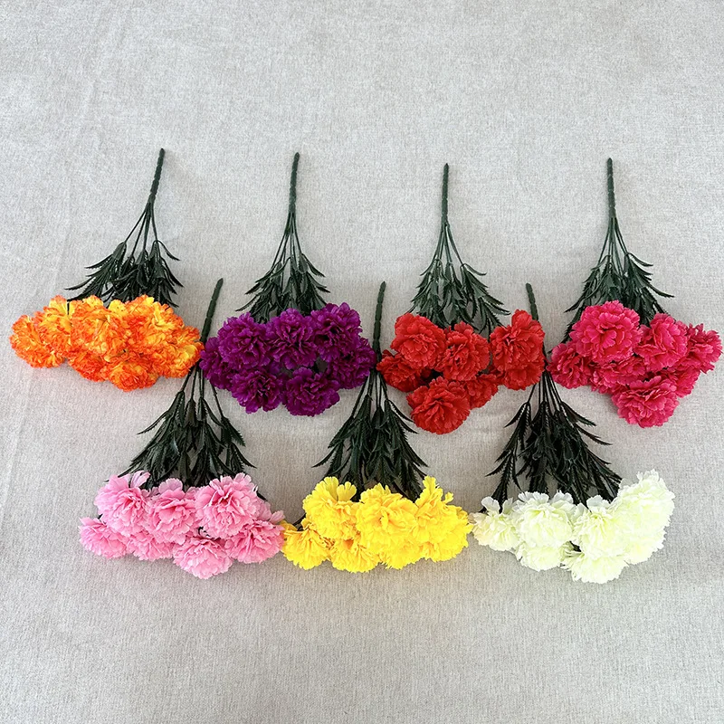 زهور الأقحوان الاصطناعية زهور الخريف الحرير البرتقالي زهور القطيفة زهور الأمهات المزيفة لحفلات الزفاف في الخريف يوم الموتى