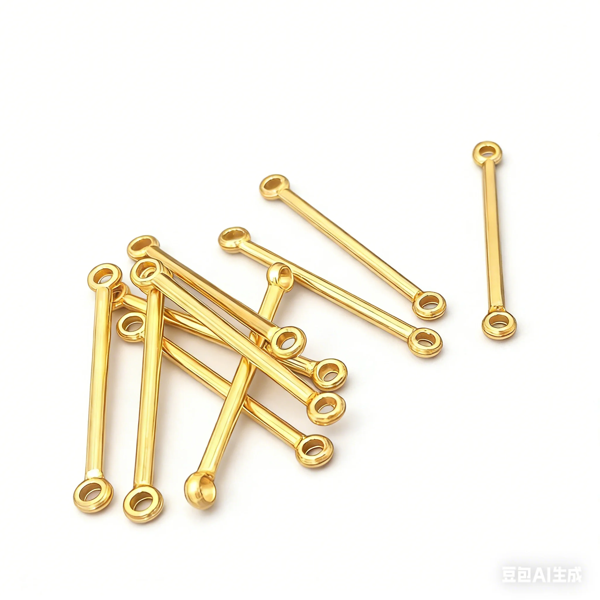 Stainless Steel 18K Gold Ear Components/Earring Connectors/Stick with Loops/DIY Earring Accessories/Hand Made/Earring Findings