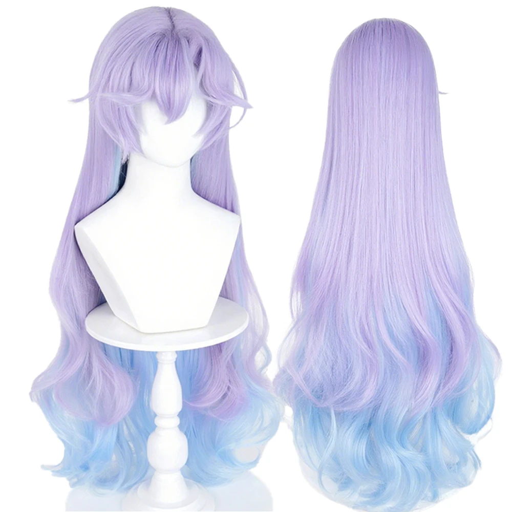 Jeu Cantarella Cosplay perruque fille violet bleu cheveux longs raides bouclés beau accessoire résistant à la chaleur synthétique Halloween perruque
