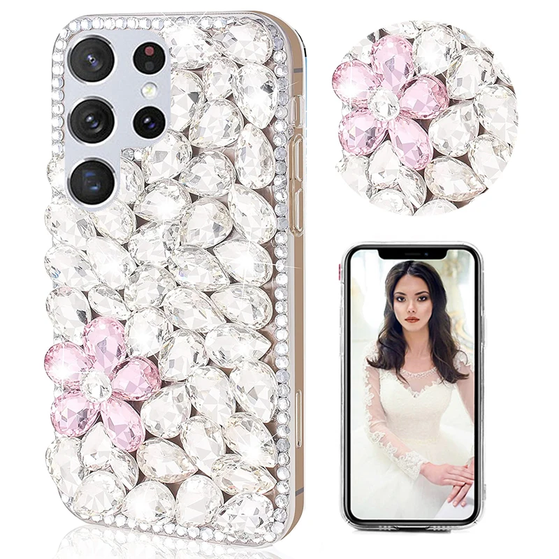 

Rose Diamond Case For Samsung Galaxy A05s A13 A14 A24 A25 A34 A51 A52 A53 A54 A71 A73 S23 S24 S25 Ultra S22 S21 Plus S20 FE