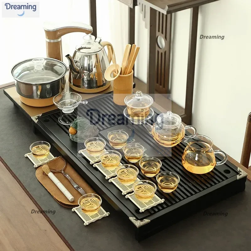 

Tea set, household living room set, fully automatic tea drinking integrated office kung fu brewing small tea table