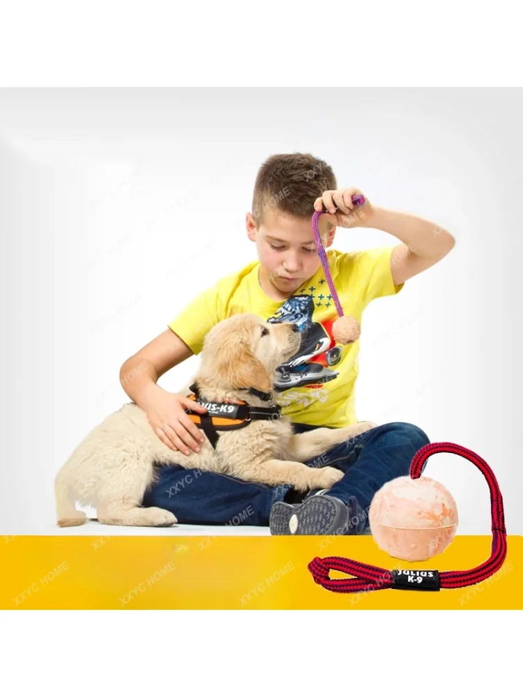 Single Rope Training Ball Rubber Food Leakage Ball Dog Toy Bite-Resistant Interaction pet items pet outdoor toy