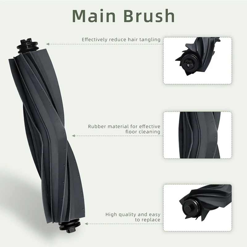 مكنسة كهربائية روبوت مع فرشاة جانبية رئيسية ، فلتر Hepa ، قماش ممسحة ، أكياس غبار ، ملحقات لدريم L10s ألترا ، L10 ألترا