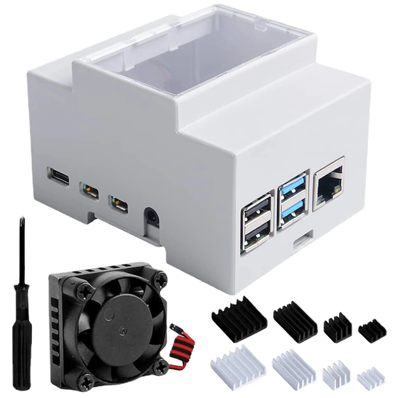 Охлаждающий чехол для Raspberry berrypi 4 Model B со встроенным охлаждающим вентилятором, комплект чехлов для Raspberry berrypi, модульная коробка для электрической панели