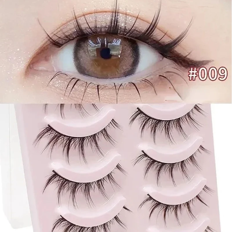 New Manga Lashes Soft Natural Eyelashes Thick False Eyelashes Manga Eyelashes Daily Dating Makeup Eyelashes 5 Pairs Wispy Lashes